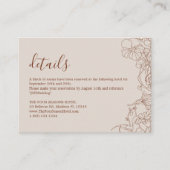 ボホモダンテラコッタ結婚の詳細 エンクロージャーカード (正面)