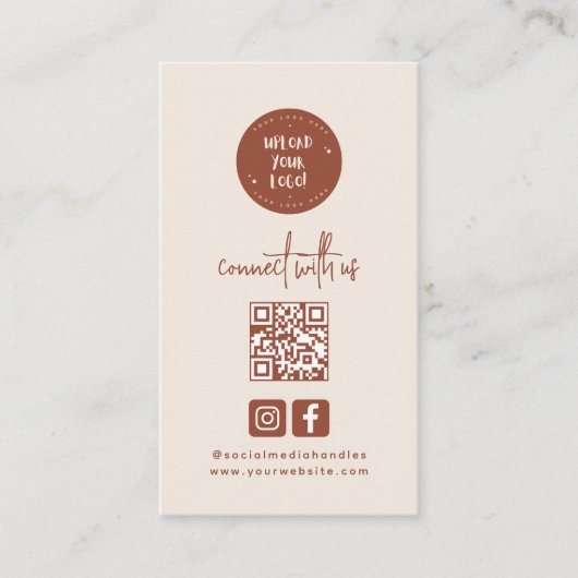 ボホモダンテラコッタConnect With Us QR Code 名刺 (正面)