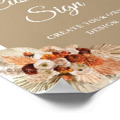 ボホモダントロピカルアーチパンパスグラスカスタムサイン ポスター (角)