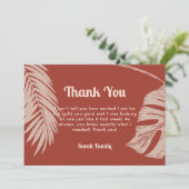 ボホモダントロピカルビーチ葉ベビーシャワー サンキューカード (スタンド正面)