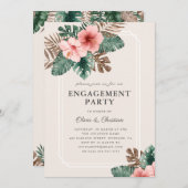 ボホモダントロピカルフローラ婚約パーティ 招待状 (正面/裏面)