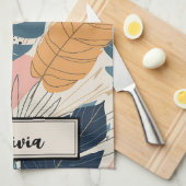 ボホモダントロピカル離れ抽象芸術 キッチンタオル (四つ折り)