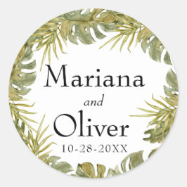 ボホモダントロピ葉ックロのパーム結婚のクラス ラウンドシール