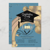 ボホモダンニュートラルアークブルーナースグラードパーティー 招待状 (正面/裏面)