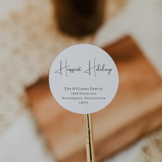 ボホモダンハッピーストホリデーズ封筒用シール ラウンドシール