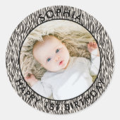 ボホモダンハッピーファースト誕生日フォトサファリ ラウンドシール (正面)