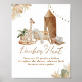 ボホモダンハートフォントベビーシャワーおしゃぶり狩り ポスター (正面)