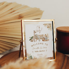 ボホモダンハートフォントベビーシャワーウェルカム ポスター