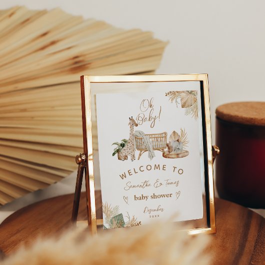 ボホモダンハートフォントベビーシャワーウェルカム ポスター