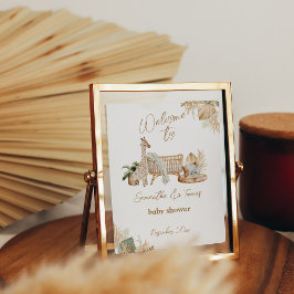 ボホモダンハートフォントベビーシャワーウェルカム ポスター