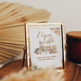 ボホモダンハートフォントベビーシャワーオムツ ポスター