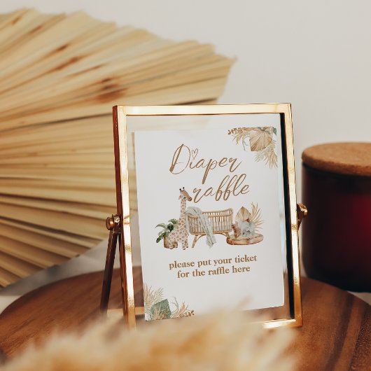 ボホモダンハートフォントベビーシャワーオムツ ポスター