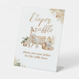 ボホモダンハートフォントベビーシャワーオムツ 台座サイン