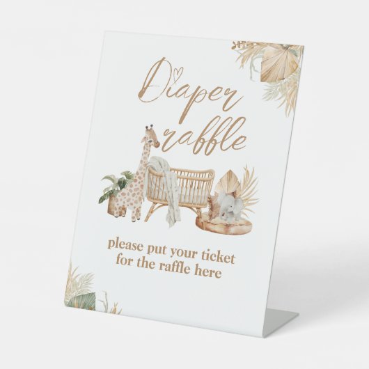 ボホモダンハートフォントベビーシャワーオムツ 台座サイン (正面)