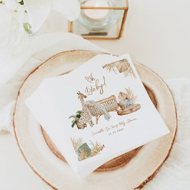 ボホモダンハート男女兼用ベビーシャワー スタンダードカクテルナプキン