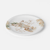 ボホモダンハート男女兼用ベビーシャワー ペーパープレート (アングル)