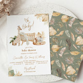 ボホモダンハート男女兼用ベビーシャワー 招待状