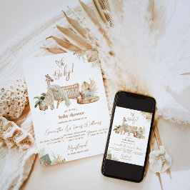 ボホモダンハート男女兼用ベビーシャワー 招待状