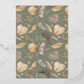 ボホモダンハート男女兼用ベビーシャワー 箔招待状 (裏面)