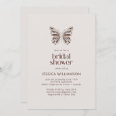 ボホモダンバタフライブルガンディタウペブライダルシャワー 招待状 (正面/裏面)