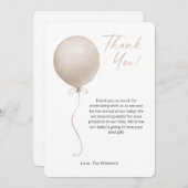 ボホモダンバルーン赤ちゃんシャワーサンキューカード 招待状 (正面/裏面)
