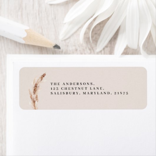 ボホモダンバーンパンパスグラス結婚グラス ラベル (インサイチュ)