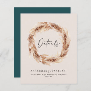 ボホモダンバーンパンパスグラス結婚ズ詳細ティール(緑がかった色)