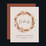 ボホモダンバーンパンパスグラス結婚ズ詳細<br><div class="desc">ボヘモダンミアン素朴な天然バスタイリッシュン結婚・パンパス・グラスの詳細・カード。トレンドモダンスクリプト文字と錆/ terracotta / burntオレンジ色のバックアー。</div>