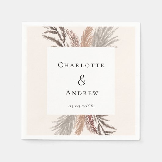 ボホモダンパパスグ結婚ラスのナプキン スタンダードカクテルナプキン (正面)