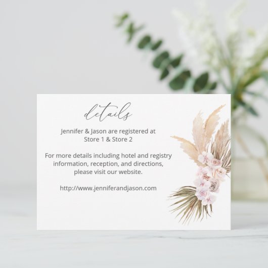 ボホモダンパンパスグラスビーチフローラ詳細LG エンクロージャーカード (スタンド正面)