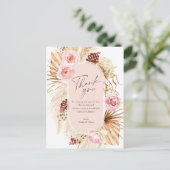 ボホモダンパンパスグラスフローラアーチありがとう ポストカード (スタンド正面)