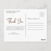 ボホモダンパンパスグラス結婚のサンキューポストカー ポストカード (裏面)