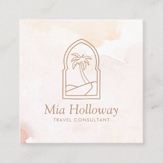 ボホモダンパームミニマルツリー スクエア名刺 (正面)