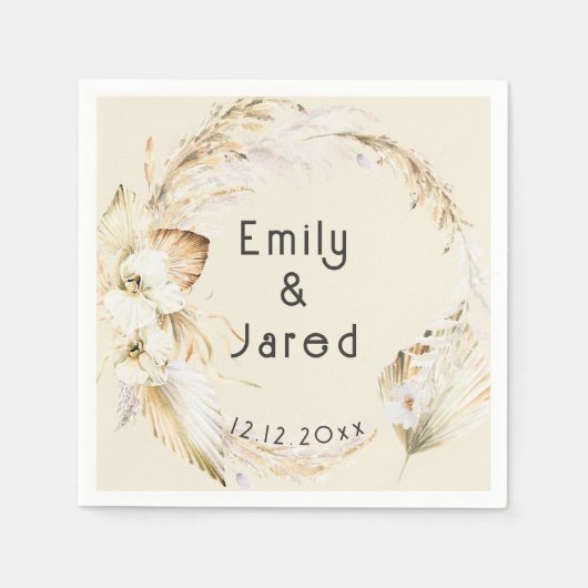 ボホモダンパームラン結婚ズ スタンダードカクテルナプキン (正面)