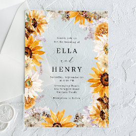 ボホモダンヒマワリ結婚ーム アクリル招待状