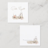 ボホモダンピンクのエレガントフローラ日付ナイトカード スクエア名刺 (正面/裏面)