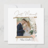 ボホモダンピンクエレガントフローラたった今結婚しました シーズンカード (正面)