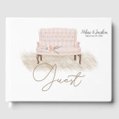 ボホモダンピンクエレガントフローラ結婚ズゲストブック ゲストブック (正面)