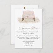 ボホモダンピンクエレガントフローラ結婚ズ エンクロージャーカード (正面/裏面)