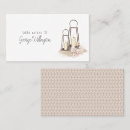 ボホモダンピンクエレガントフローラ結婚ズ プレイスカード