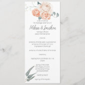 ボホモダンピンクエレガントフローラ結婚式 プログラム (正面)