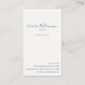 ボホモダンピンクネイビーブルー植物花 名刺 (裏面)