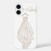 ボホモダンピンクフローラの結婚モノグラム名 Case-Mate iPhoneケース (裏面)