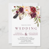 ボホモダンフェザーズマルサラ結婚フローラ 招待状 (正面)