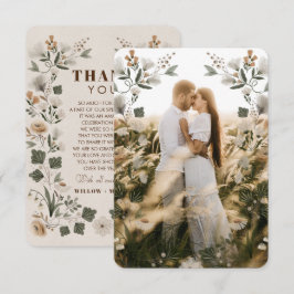 ボホモダンフォーク結婚のサンキューカードと写真 サンキューカード