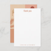 ボホモダンフローラアートテラコッタパーソナライズされた サンキューカード (正面/裏面)