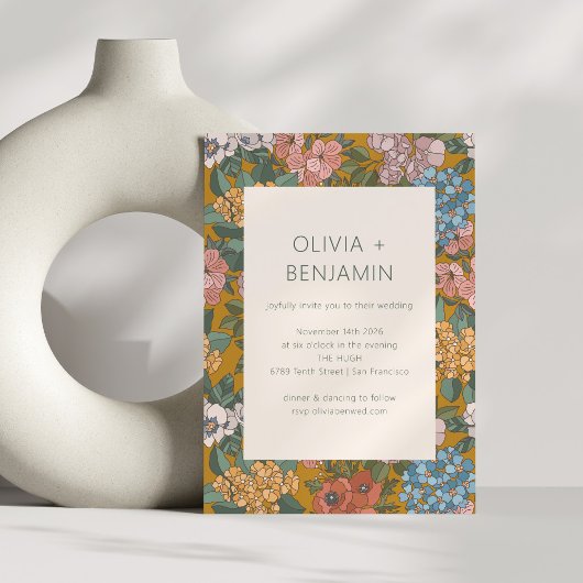 ボホモダンフローライエローグ自然ロン結婚ズ 招待状