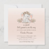 ボホモダンフローラゾウ赤ちゃんシャワー招待状 (正面)