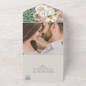 ボホモダンフローラダスティブルー結婚ズ オールインワン招待状 (外側)