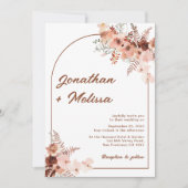 ボホモダンフローラテラコッタアーチ結婚写真 招待状 (正面)